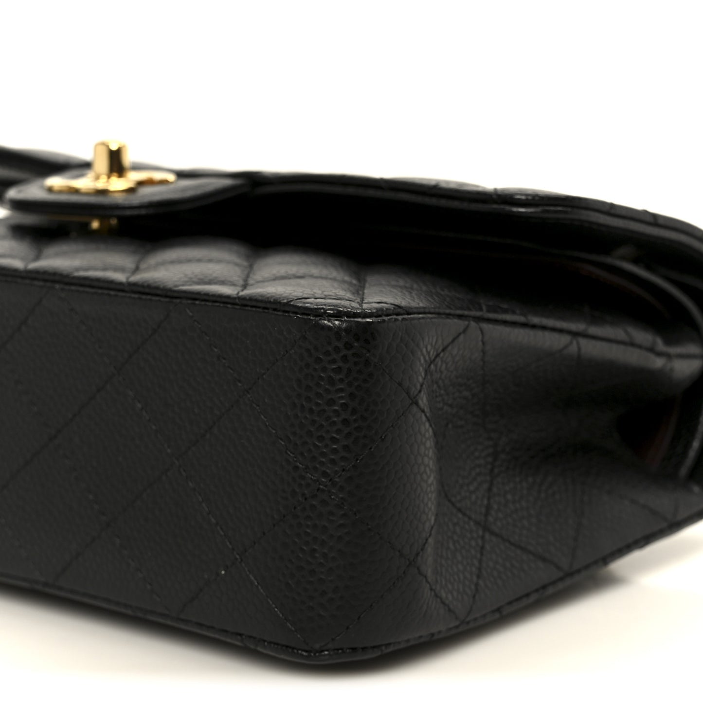 Caviar Quilted Small Double Flap Black