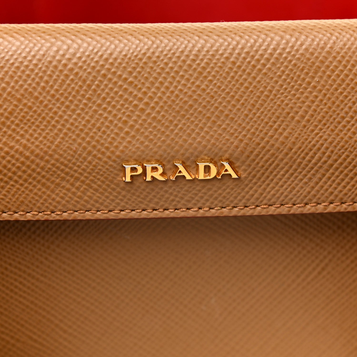 Prada Saffiano Cuir Large Double Bag Caramel Fuoco 6 of 19
