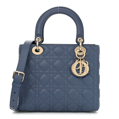 Christian Dior Lambskin Cannage Medium Lady Dior Blue 1 of 11