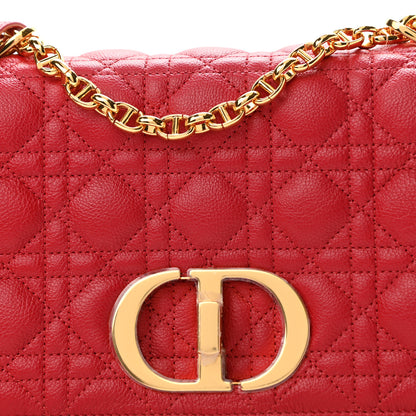 Christian Dior Calfskin Cannage Medium Caro Bag Red 8 of 10