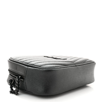 Saint Laurent Grain De Poudre Matelasse Monochrome Monogram Mini Lou Camera Bag Black 4 of 11