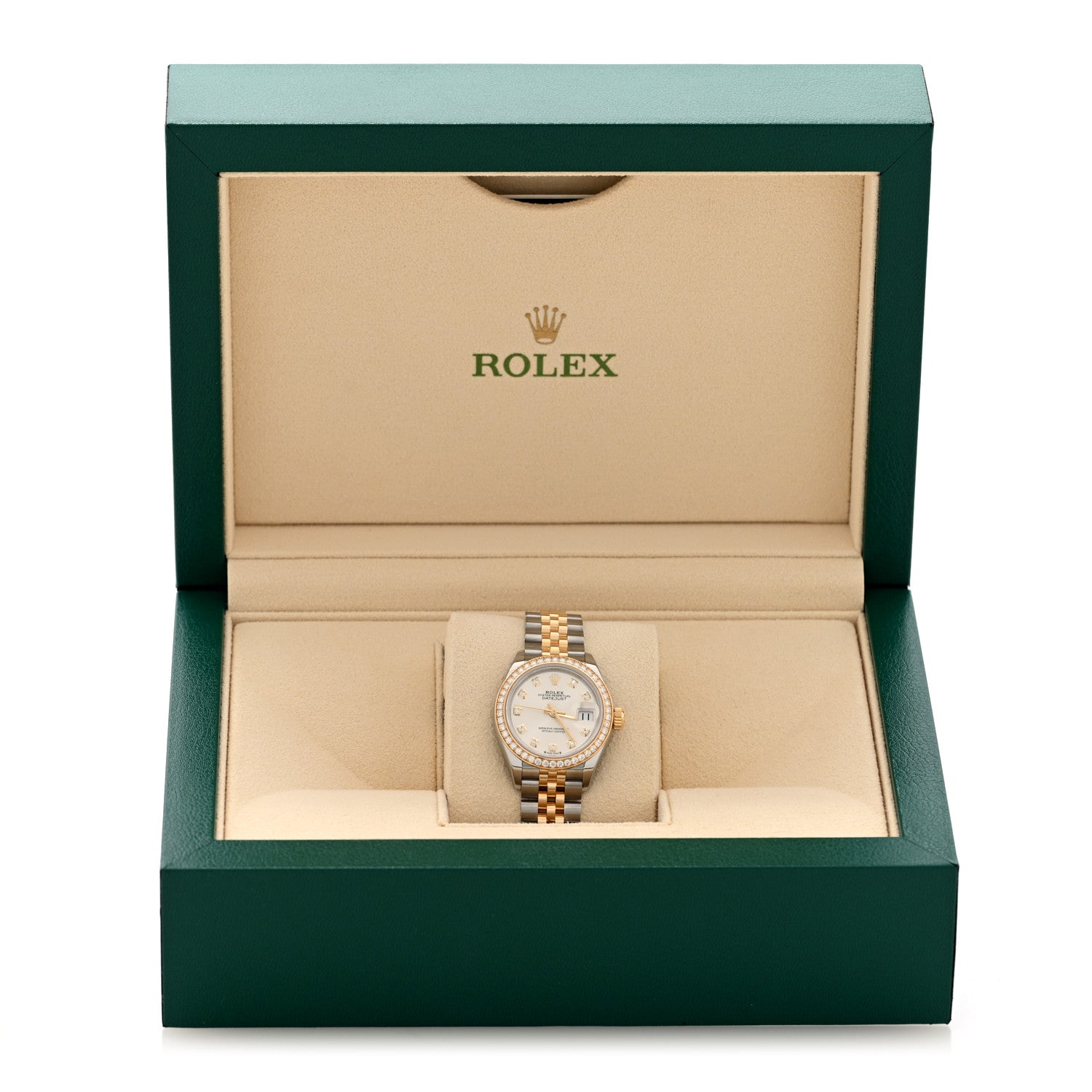 Rolex Stainless Steel 18K Yellow Gold Diamond 28mm Oyster Perpetual Datejust Watch Silver 279383RBR 5 of 5