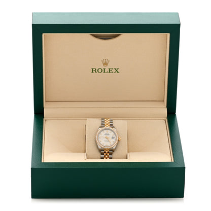 Rolex Stainless Steel 18K Yellow Gold Diamond 28mm Oyster Perpetual Datejust Watch Silver 279383RBR 5 of 5