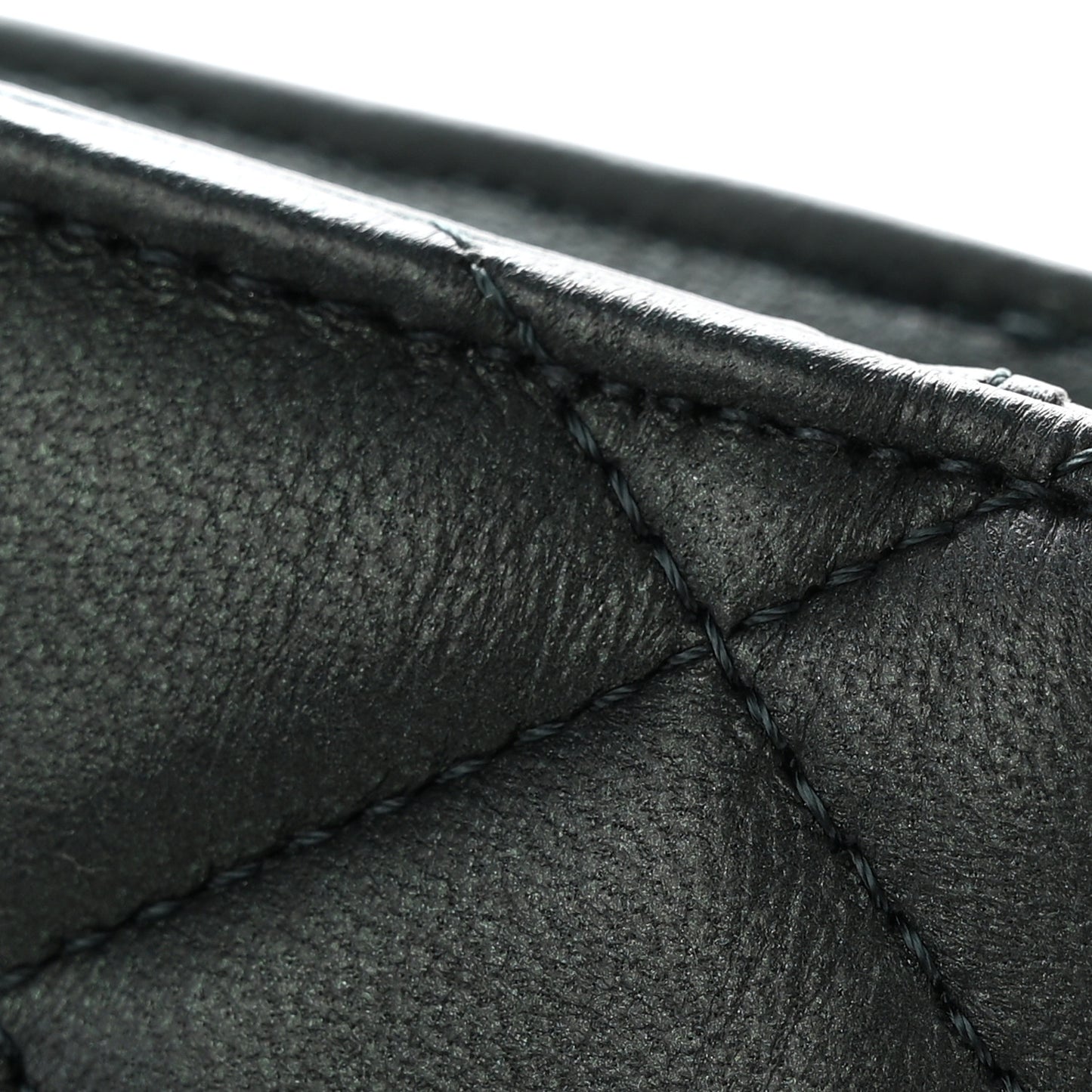 Iridescent Lambskin Quilted Top Handle Flap Clutch With Chain Dark Green