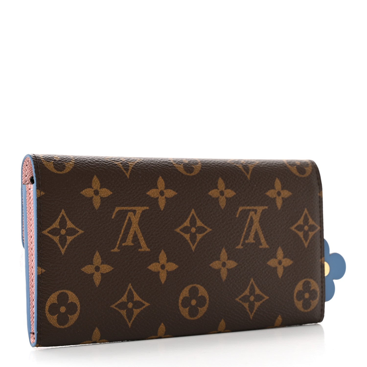 Louis Vuitton Monogram Bloom Flower Emilie Wallet Blue Jean 3 of 12