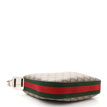 Gucci GG Supreme Monogram Textured Calfskin Web Small Attache Shoulder Bag Beige Ebony New Acero 4 of 10