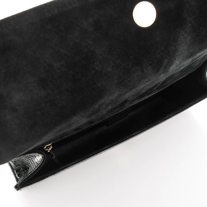 Gucci Patent Microguccissima Medium Broadway Clutch Black 5 of 7