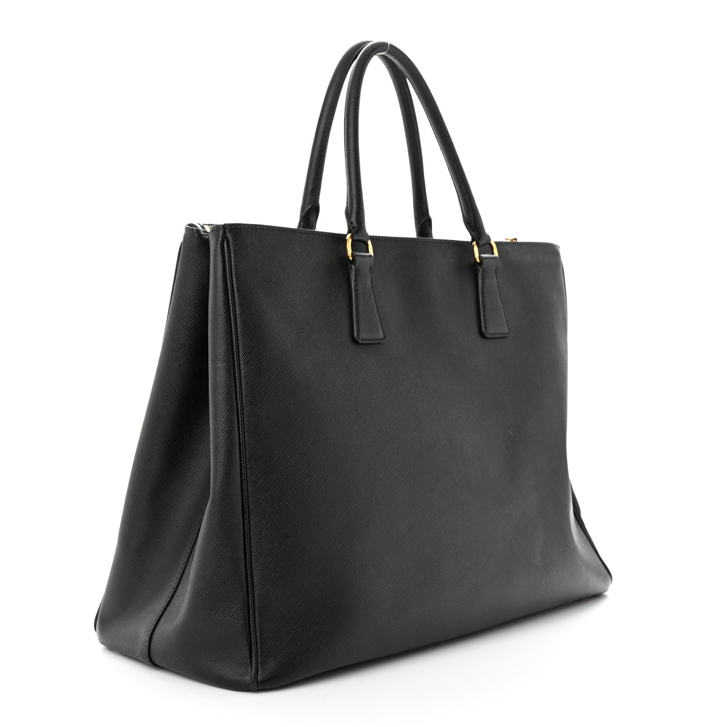 Saffiano Large Galleria Double Zip Tote Black