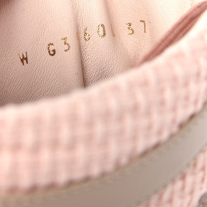 Chanel Tweed Patent Calfskin High Top Sneakers 37 Light Pink Light Beige 11 of 11