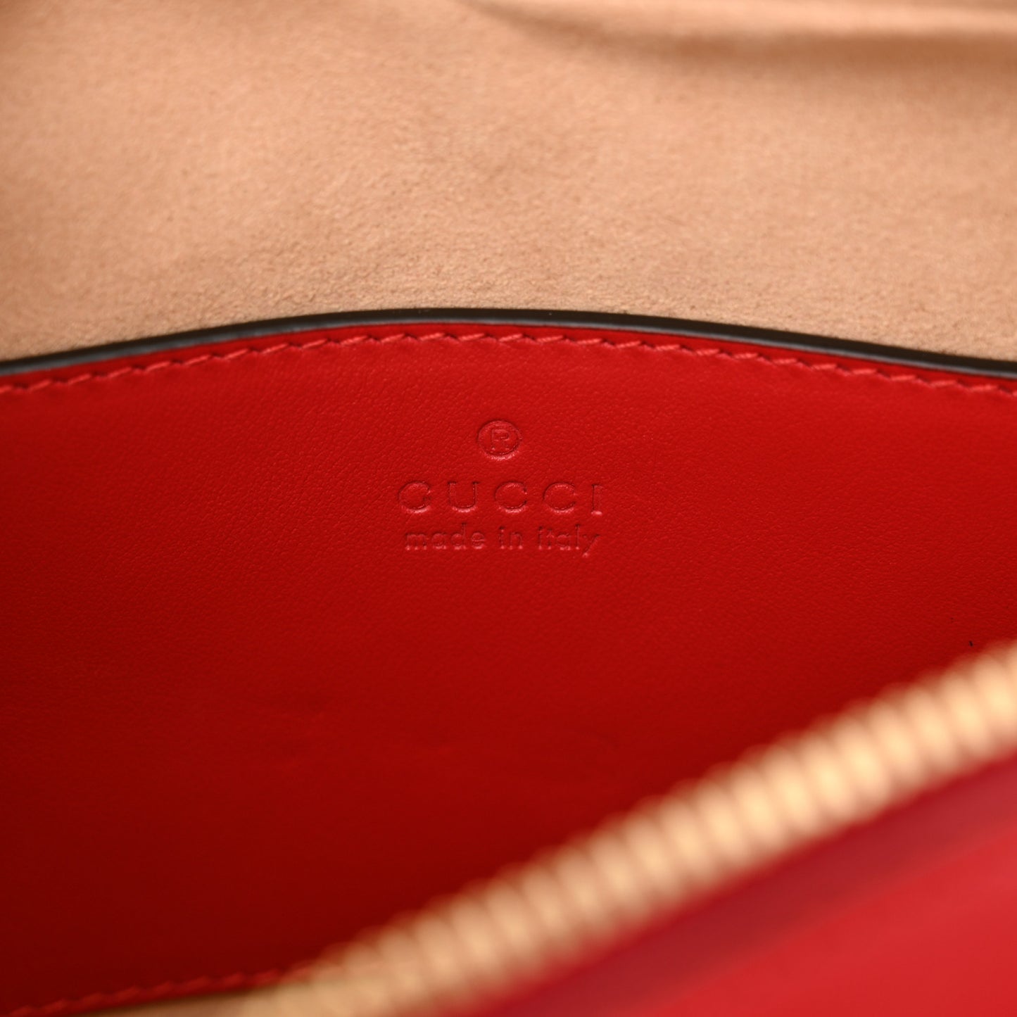 Calfskin Matelasse Diagonal Mini Interlocking G Heart Shoulder Bag Hibiscus Red