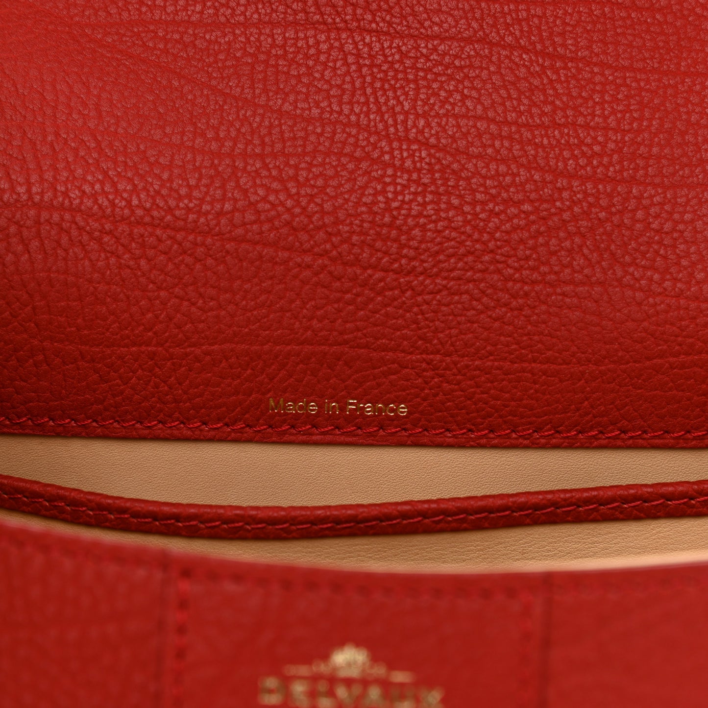 Crispy Calfskin Mini Brillant Satchel Scarlet Red