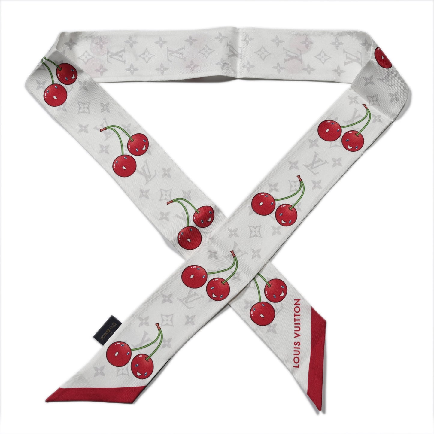 LV X TM Silk Monogram Cerises Bandeau White