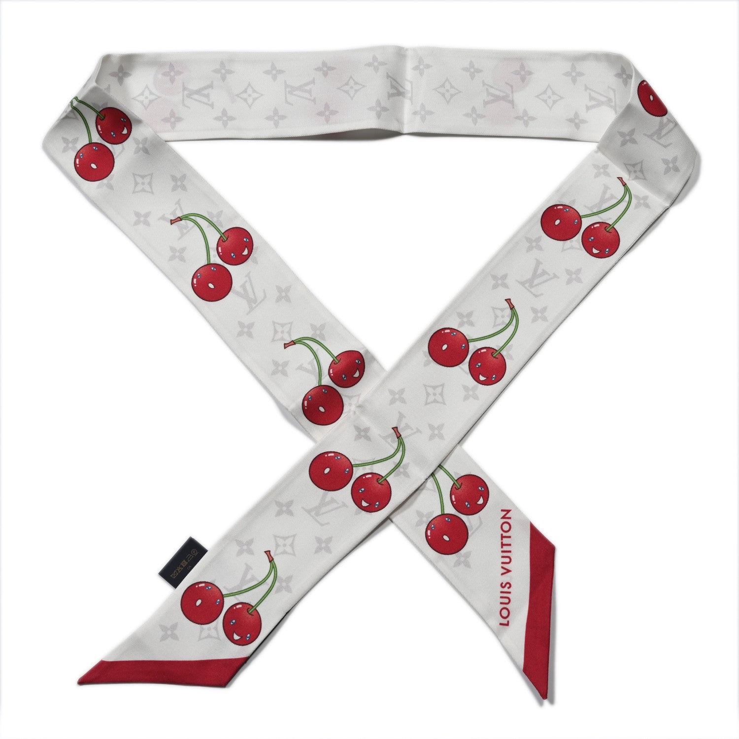 Louis Vuitton LV X TM Silk Monogram Cerises Bandeau White 1 of 4
