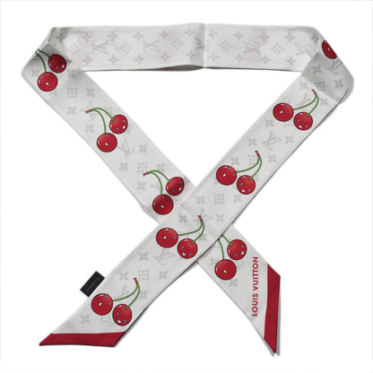 Louis Vuitton LV X TM Silk Monogram Cerises Bandeau White 1 of 4