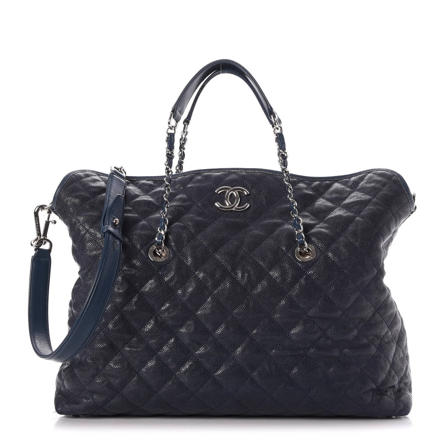 Caviar Quilted French Riviera Hobo Blue