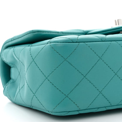 Chanel Lambskin Quilted Mini Rectangular Flap Turquoise 9 of 13