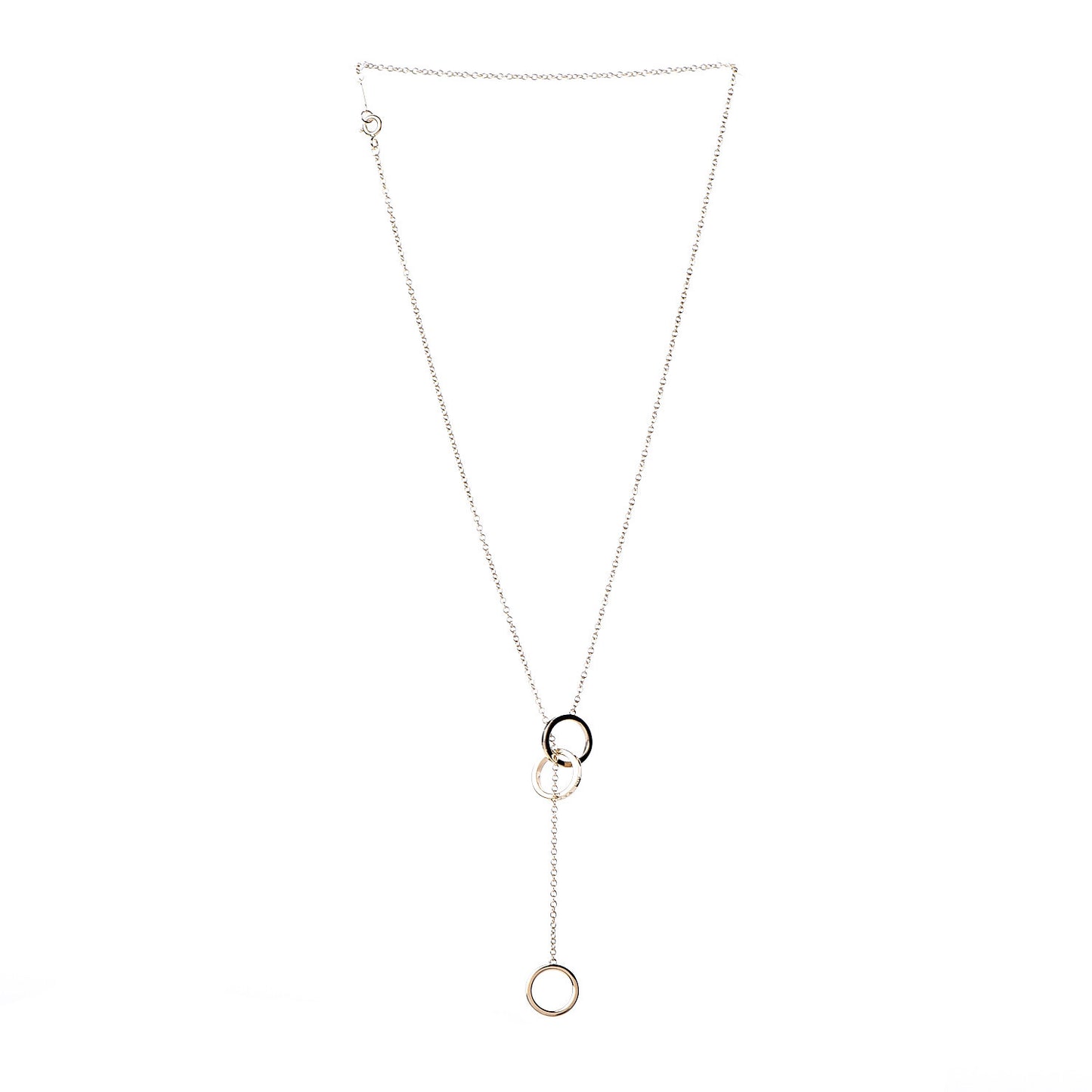 18K Yellow Gold 1837 Interlocking Circles Lariat Necklace