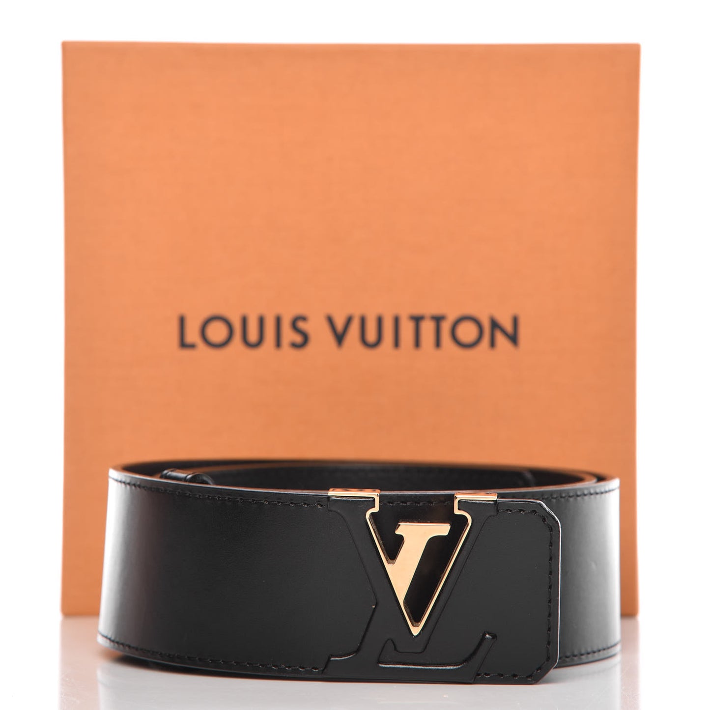 Calfskin 45mm LV Capucine Initiales Belt 90 36 Black