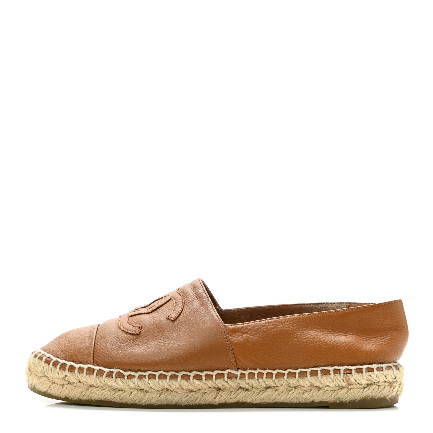 Chanel Calfskin CC Espadrilles 37 Light Brown 1 of 11