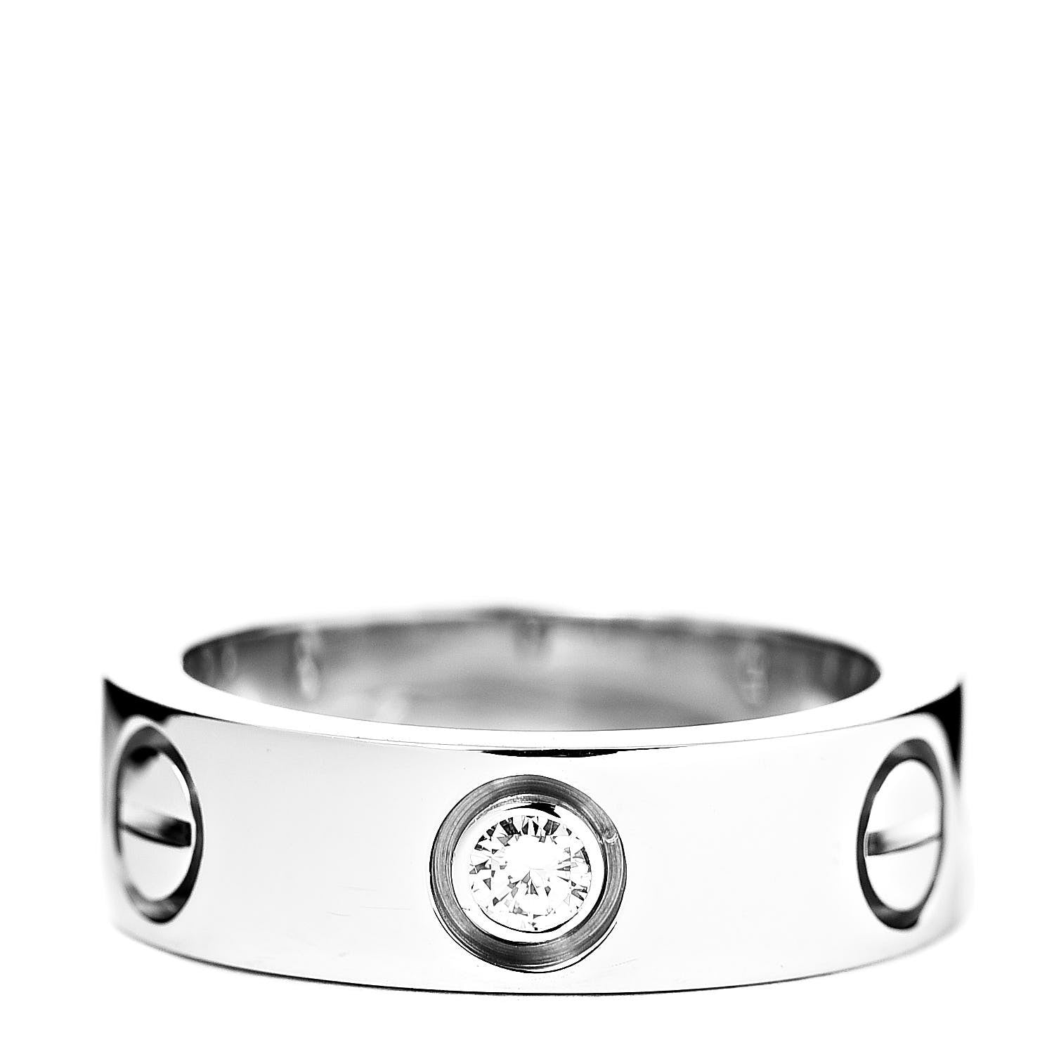 Cartier 18K White Gold 3 Diamond 5.5mm LOVE Ring 47 4 3 of 5
