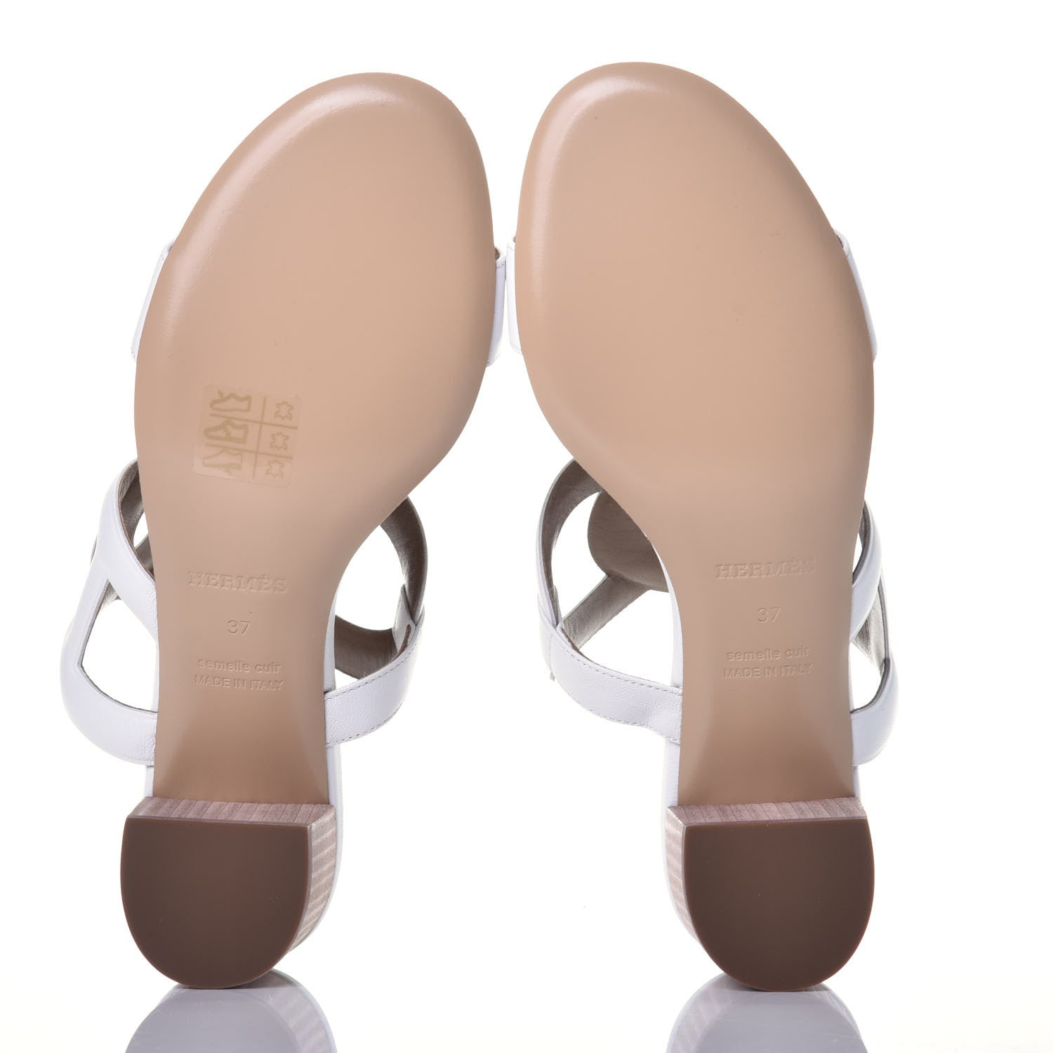Hermes Nappa Bikini Sandals 37 White 5 of 8