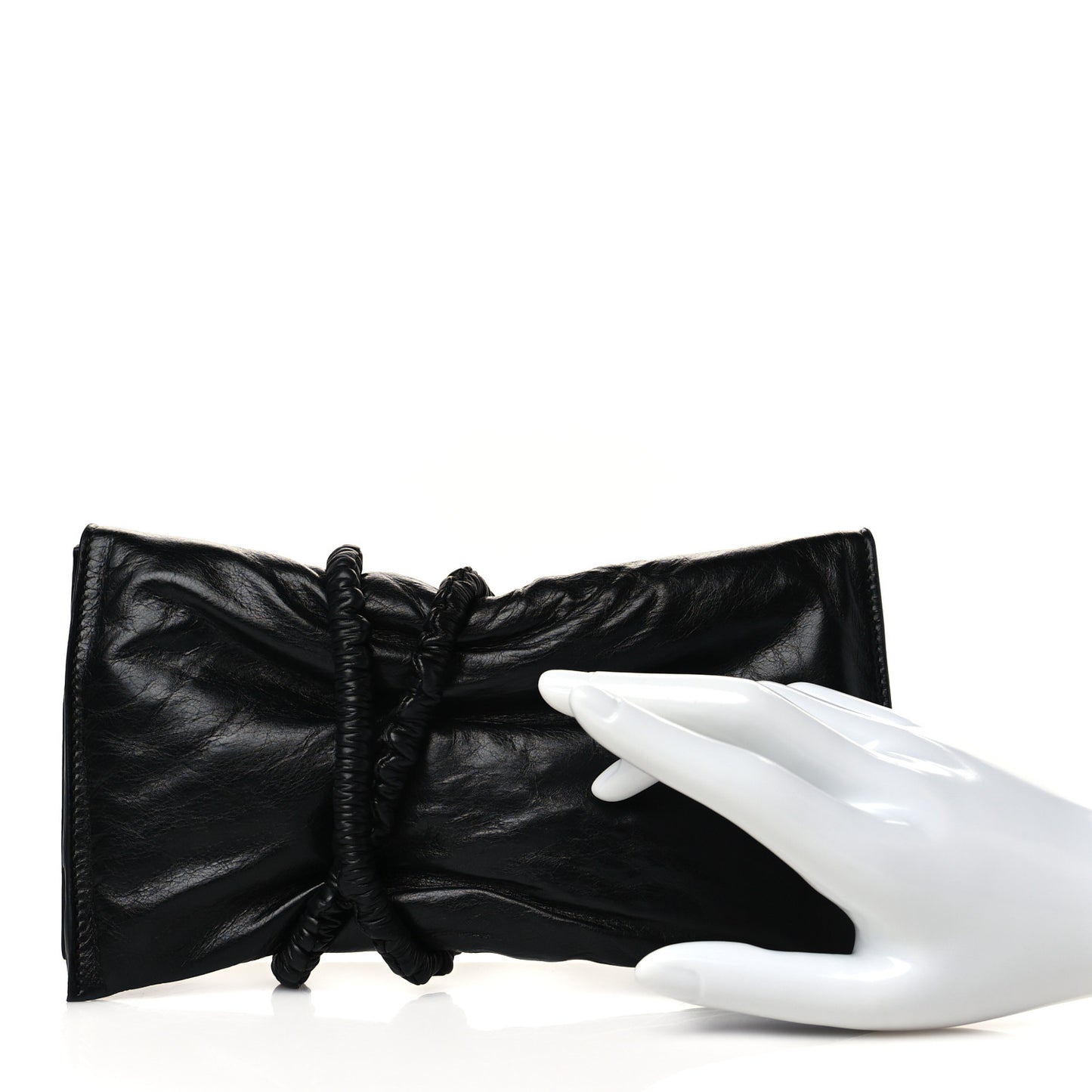 Calfskin Padded Bi Fold Clutch Black