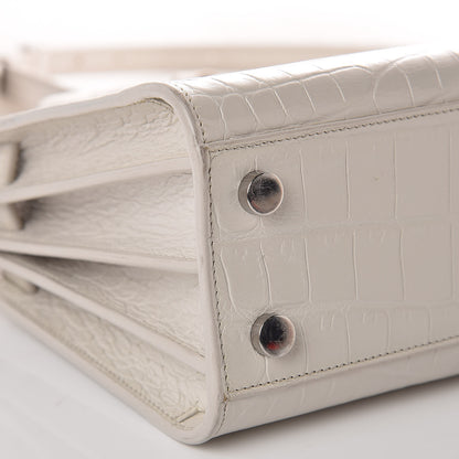 Saint Laurent Croc Calfskin Embossed Nano Sac De Jour Cream Souffle 13 of 15