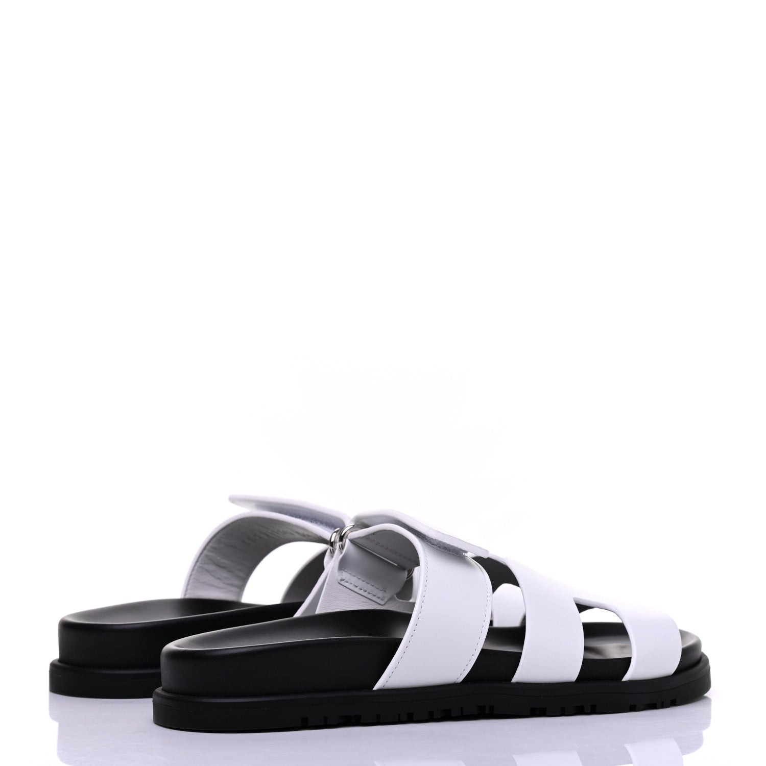 Hermes Calfskin Womens Chypre Sandals 36.5 White 4 of 10
