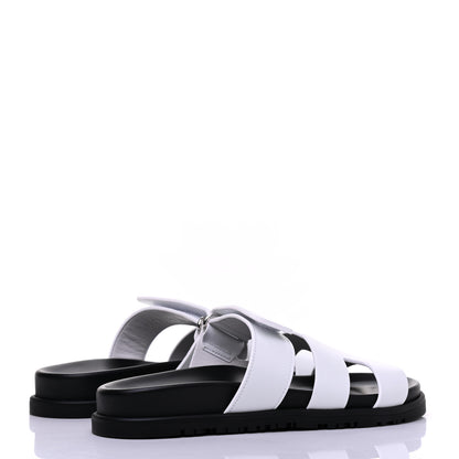Hermes Calfskin Womens Chypre Sandals 36.5 White 4 of 10