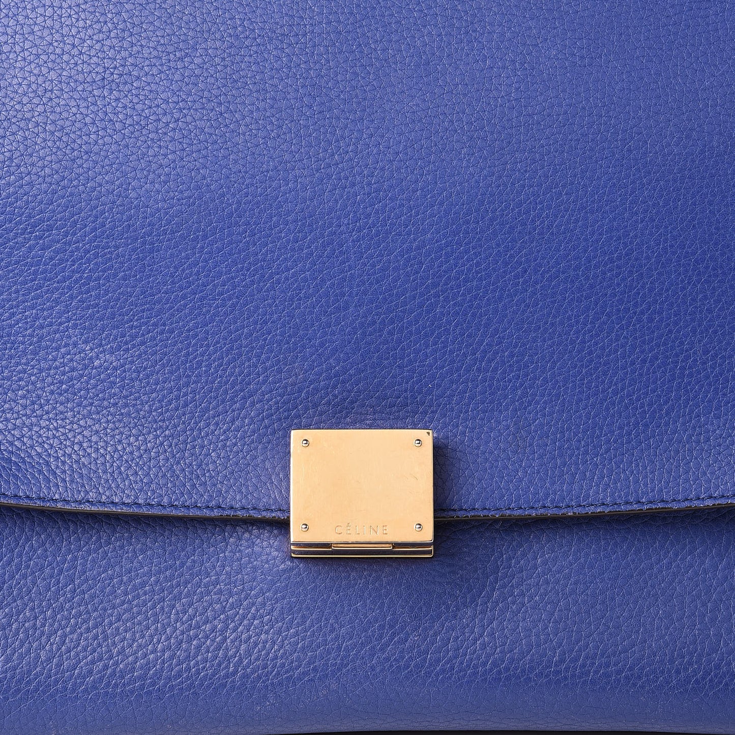 Drummed Calfskin Suede Small Trapeze Indigo