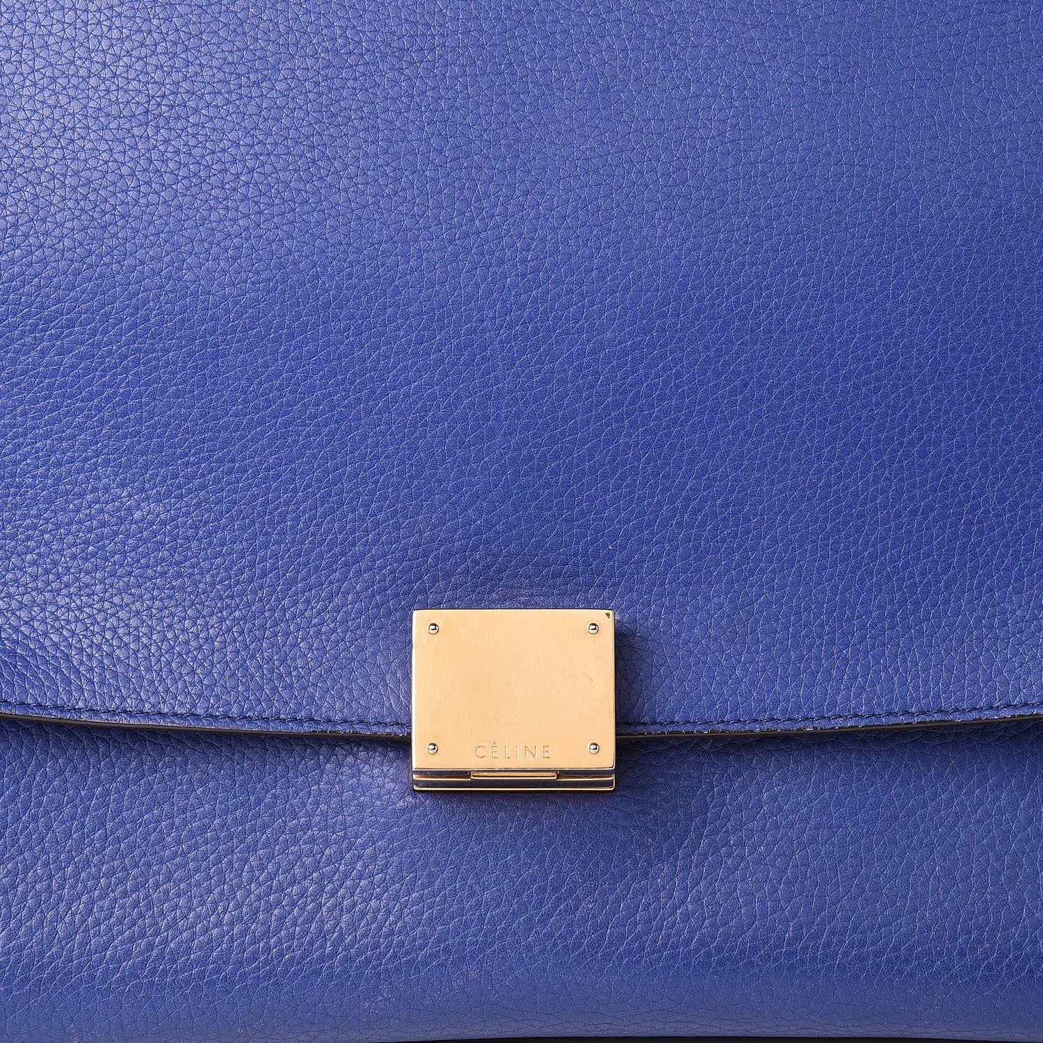 Celine Drummed Calfskin Suede Small Trapeze Indigo 7 of 24