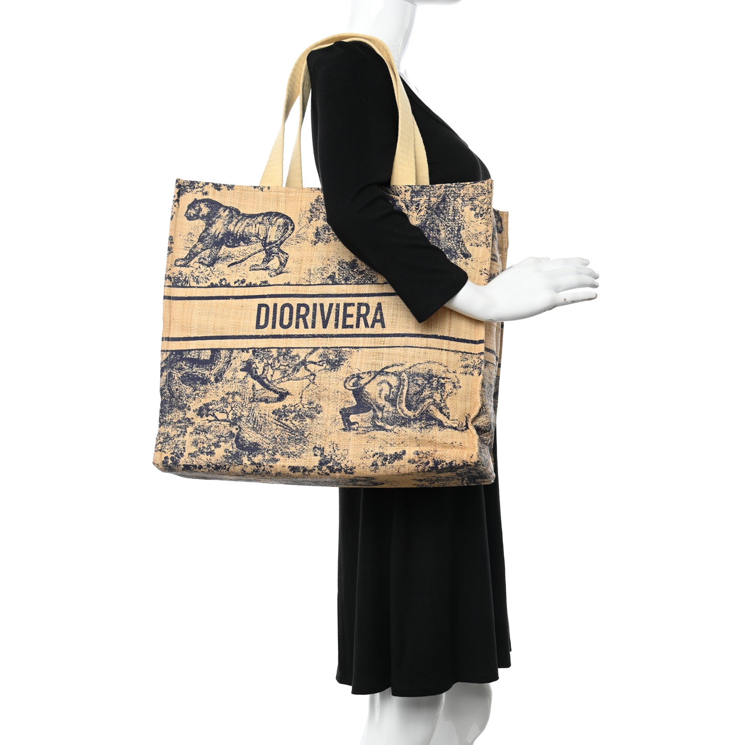 Christian Dior Straw Dioriviera Tote Beige 2 of 13