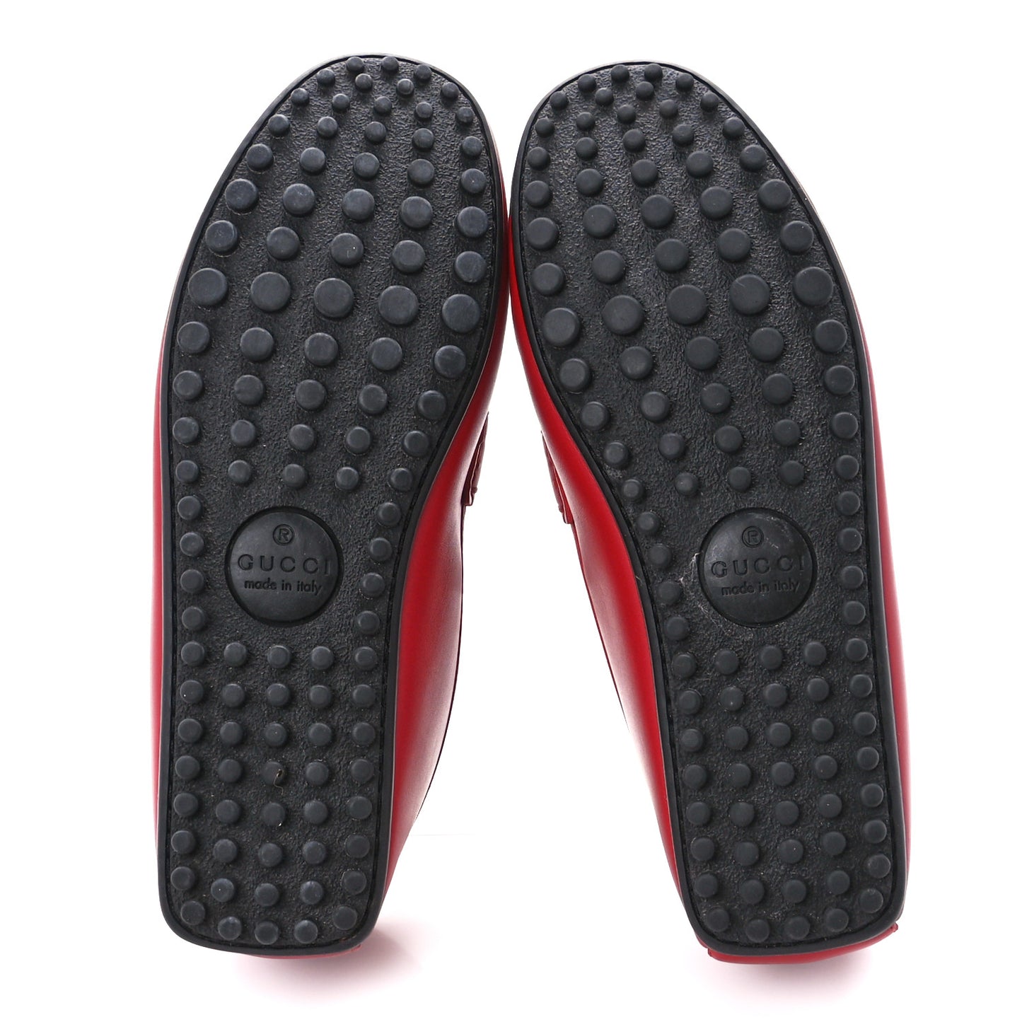 Guccissima Calfskin Mens Driver Loafers 6.5 Red