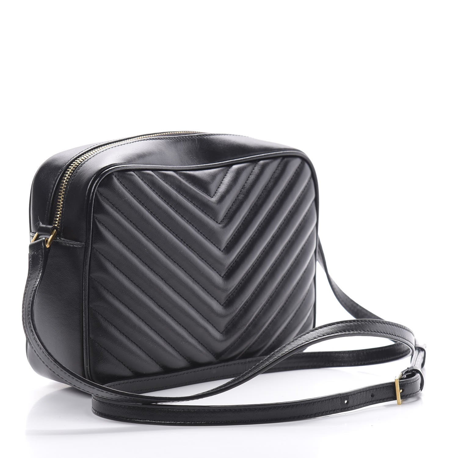 Saint Laurent Calfskin Matelasse Monogram Lou Camera Bag Black 3 of 13