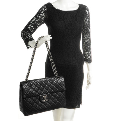 Chanel Washed Caviar Maxi Single Flap Black 2 of 8