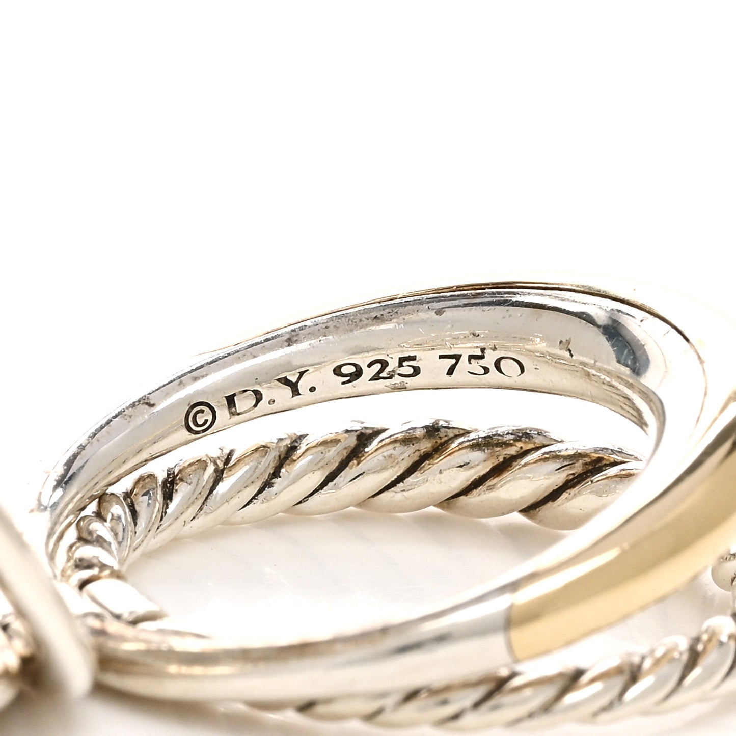 Sterling Silver 18K Yellow Gold Wide Pure Form Ring 54 7