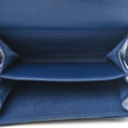 Chanel Caviar Quilted Flap Card Holder Wallet Navy 5 of 12