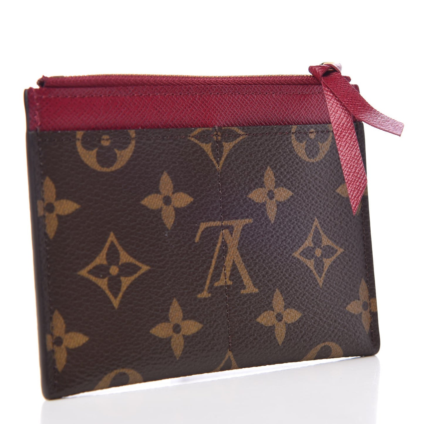 Monogram Zipped Card Holder Fuchsia