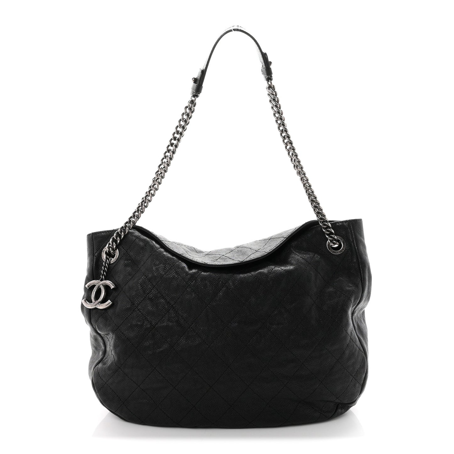 Caviar Quilted Simply CC Hobo Black