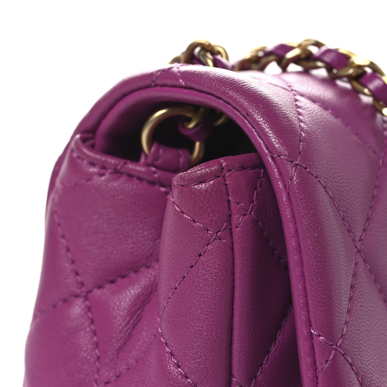 Chanel Lambskin Quilted Mini Pearl Crush Flap Purple 11 of 11