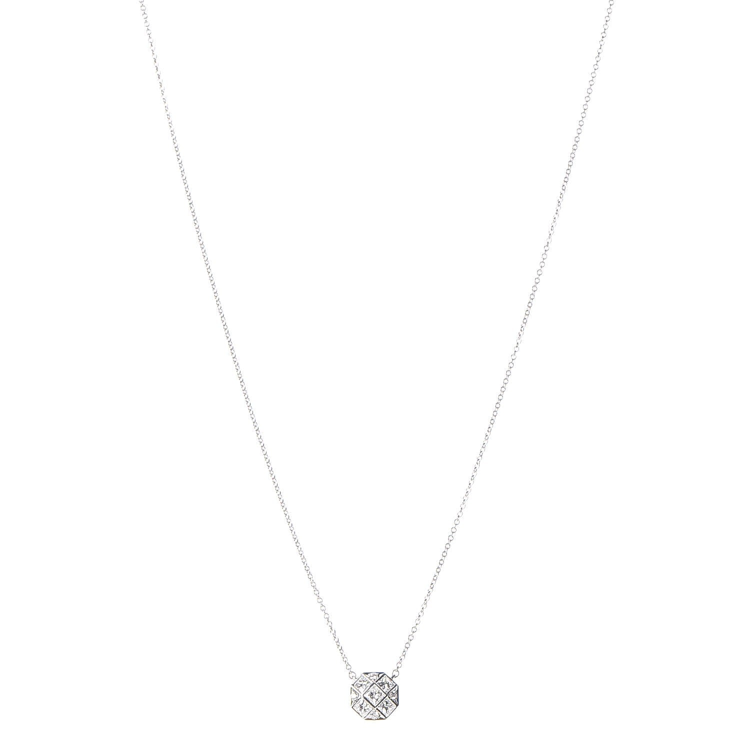 Tiffany Platinum Diamond Mosaic Pendant Necklace 1 of 7