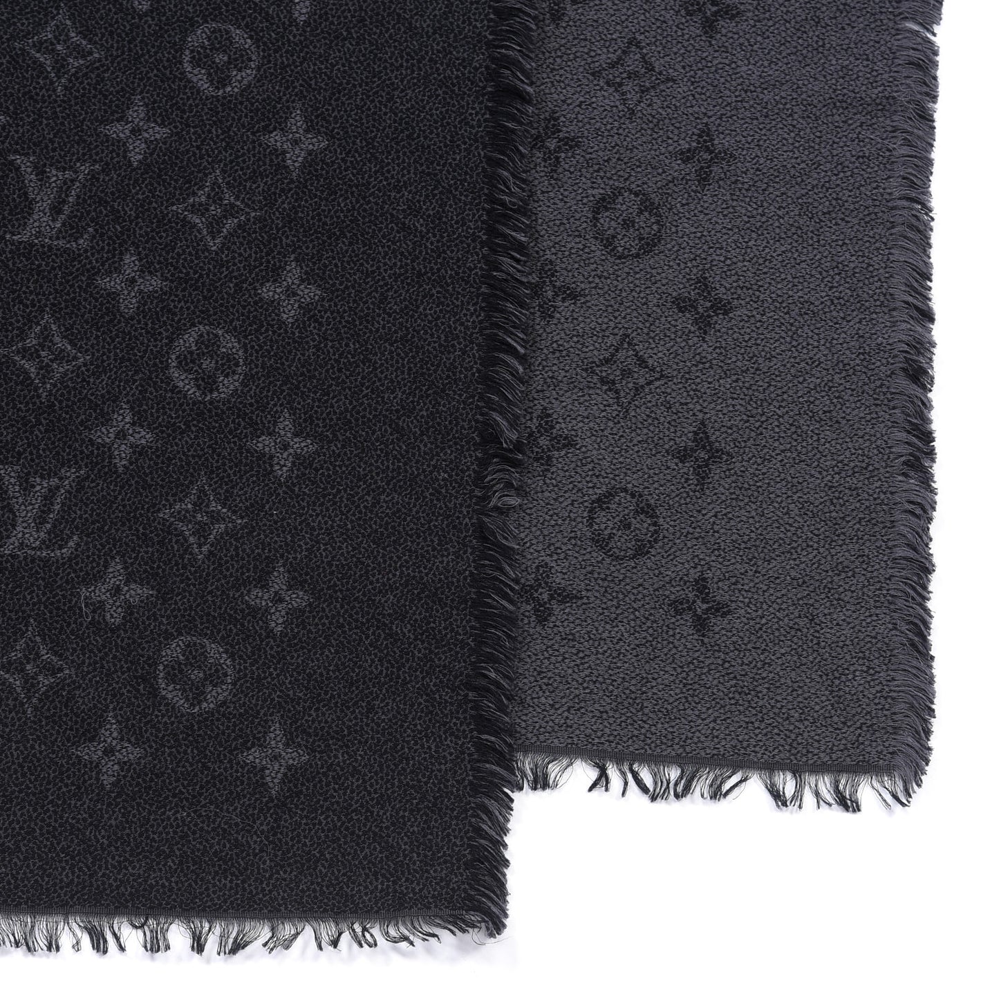 Cotton Monogram Shawl Gray