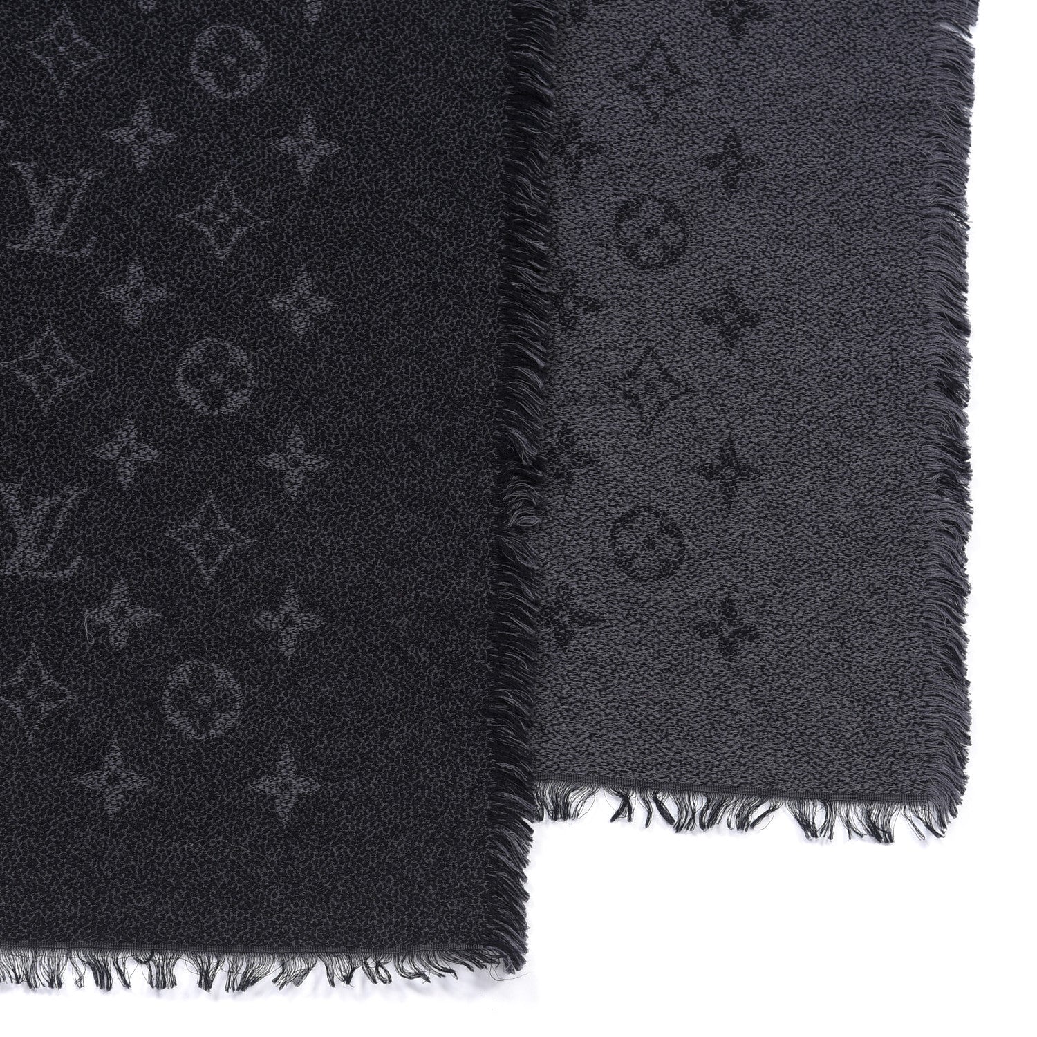 Louis Vuitton Cotton Monogram Shawl Gray 4 of 5