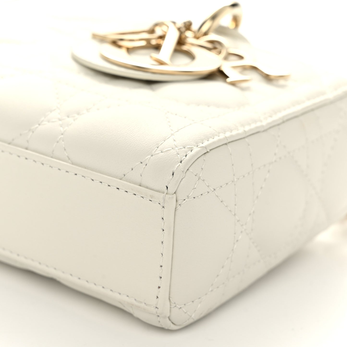 Lambskin Cannage Small Lady D-Joy Latte