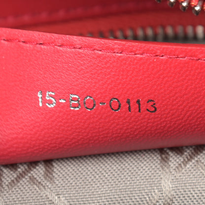 Christian Dior Lambskin Cannage Medium Lady Dior Red 9 of 9