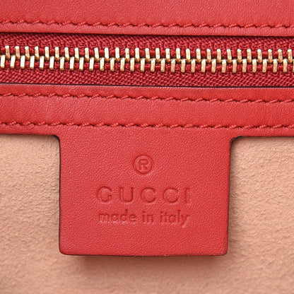 Gucci Soft GG Supreme Monogram Kingsnake Heart Embroidered Medium Crossbody Tote Beige Hibiscus Red 7 of 11