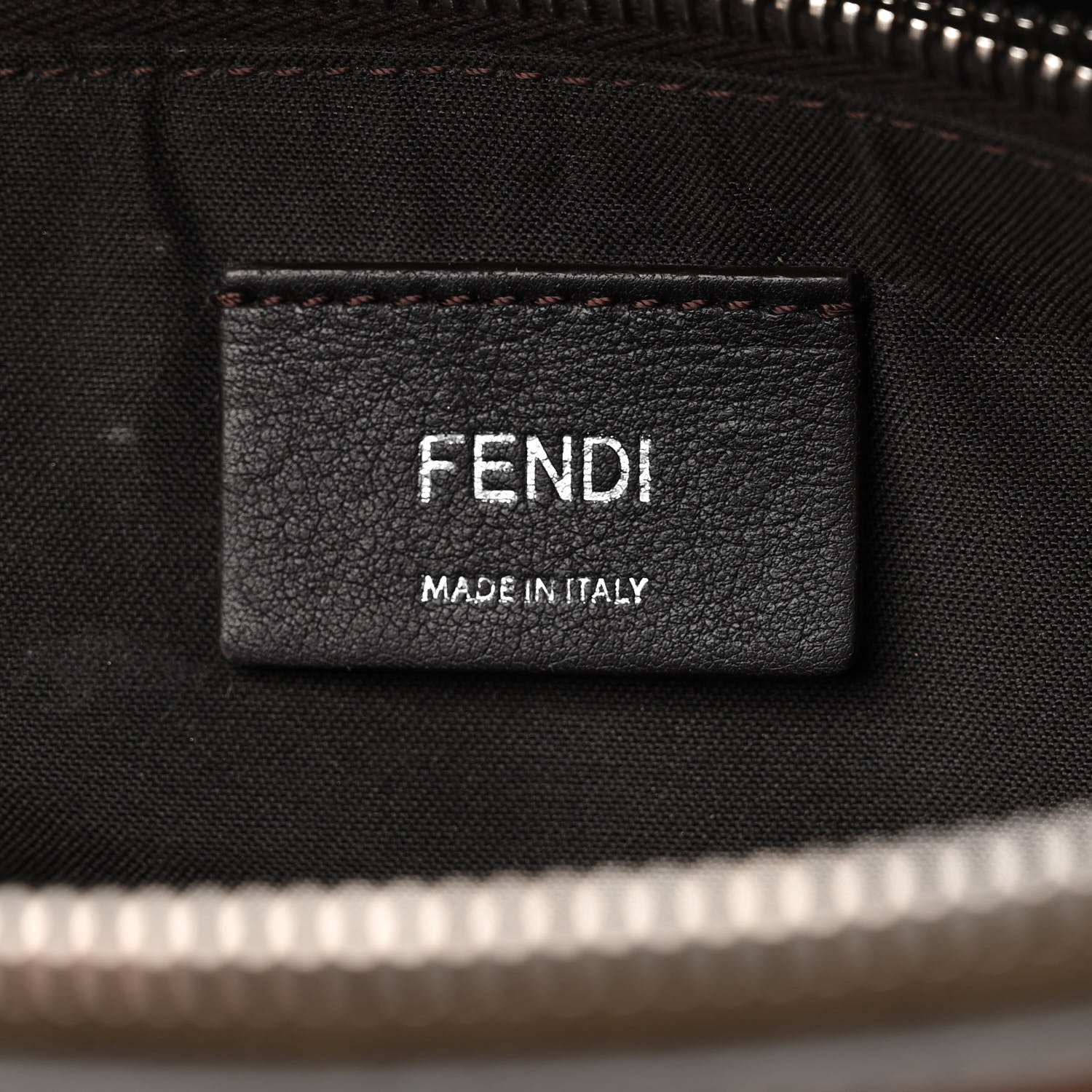 Fendi Vitello Dolce Bi-Color FF 1974 Embossed Medium By The Way Boston Bag Maya Black 7 of 13