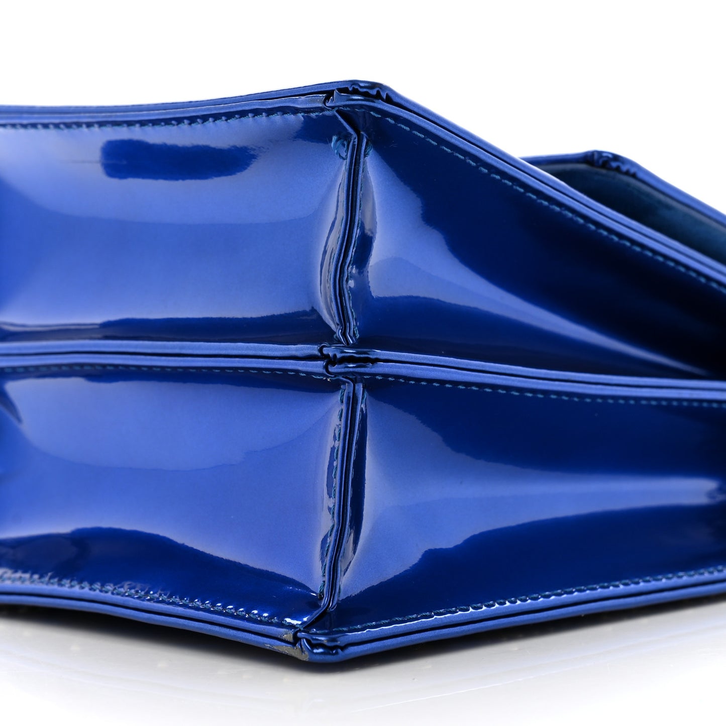 Metallic Calfskin Studded Vertical Diorama Blue