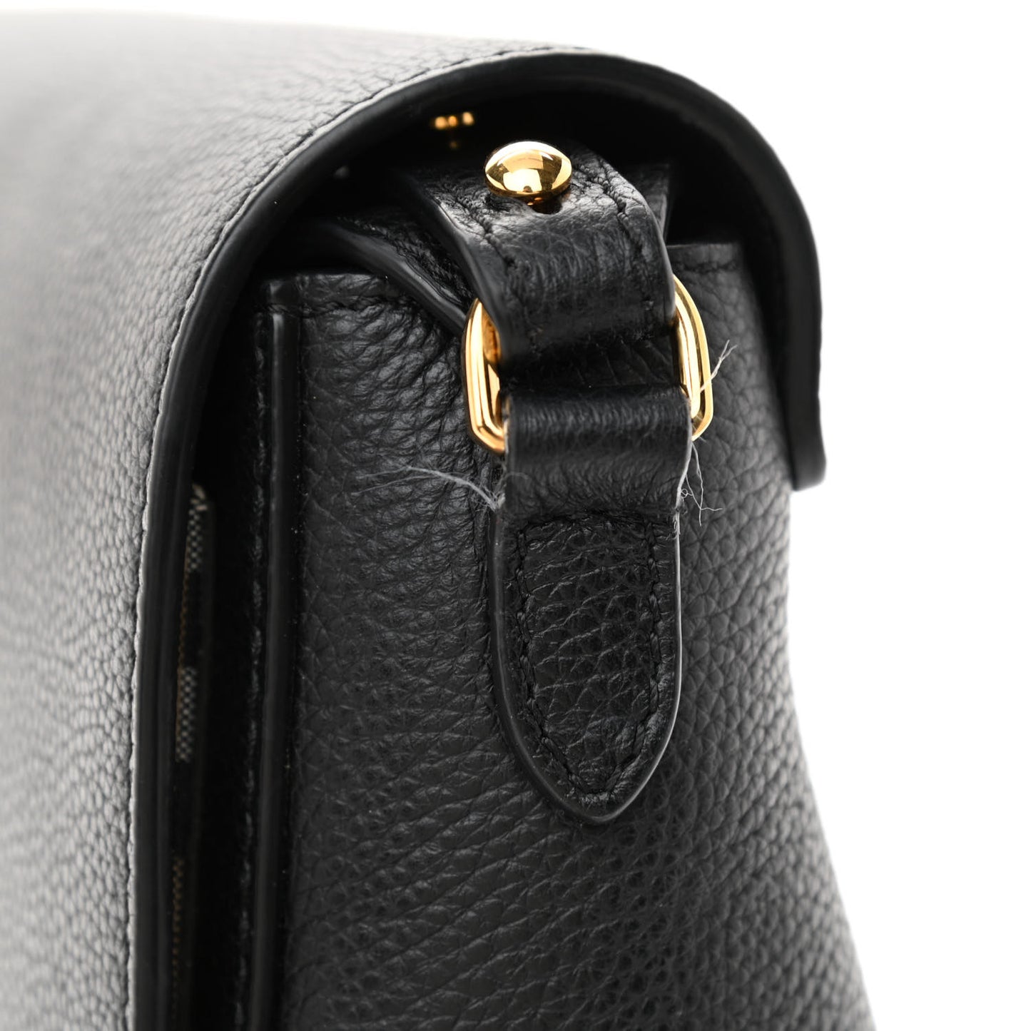 Grainy Calfskin Vintage Check Note Crossbody Bag Black