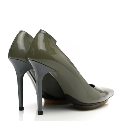 Balenciaga Patent Pointed Toe Pumps 38 Grey 4 of 11